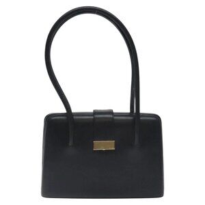 GUCCI Shoulder Bag Leather Outlet Black Auth 79430